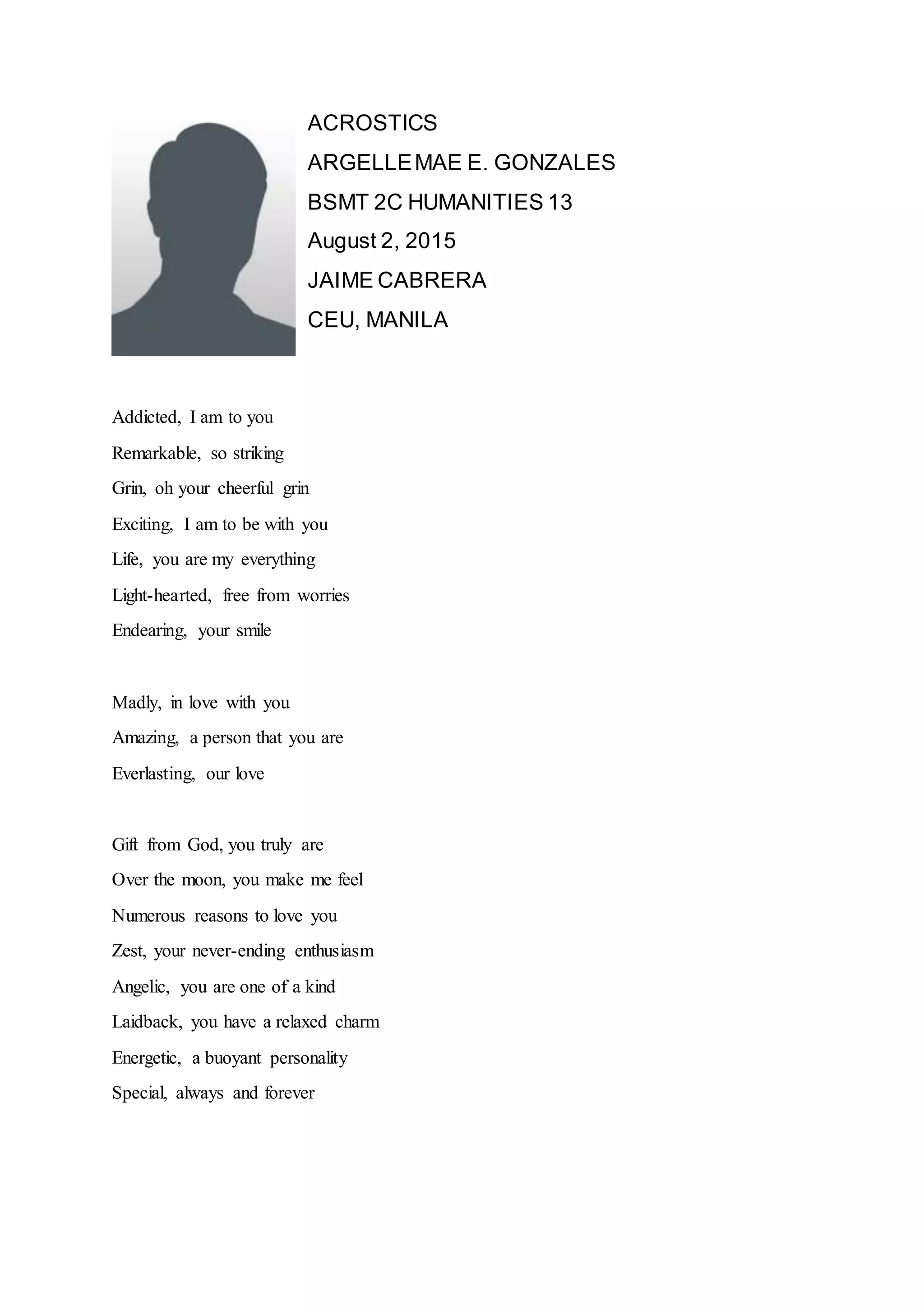 Acrostics | DOCX