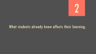 2
What students already know affects their learning.
 
