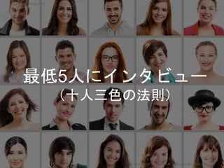 最低5人にインタビュー
（十人三色の法則）
Copyright 2015 Masayuki Tadokoro All rights reserved
Startup Science 2018
 