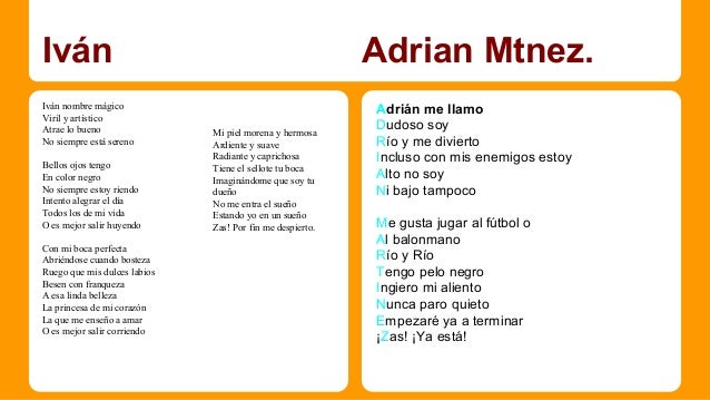 Acrostico Con El Nombre De Ivan