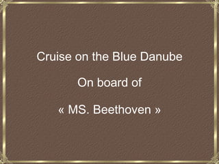 Cruise on the Blue Danube On board of « MS. Beethoven » 