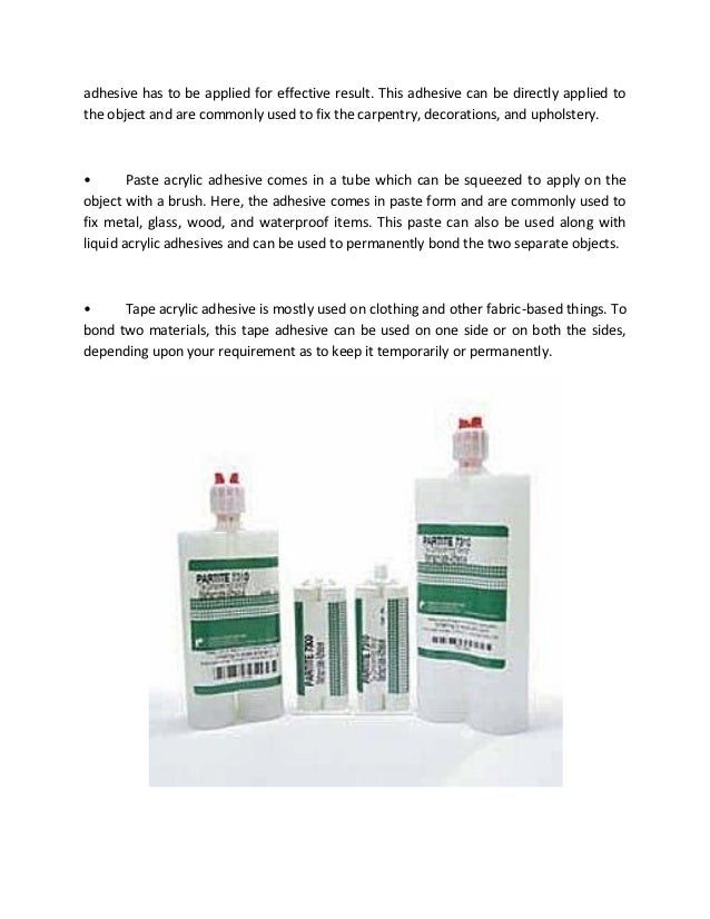 Acrylic Adhesives Forms and Uses
