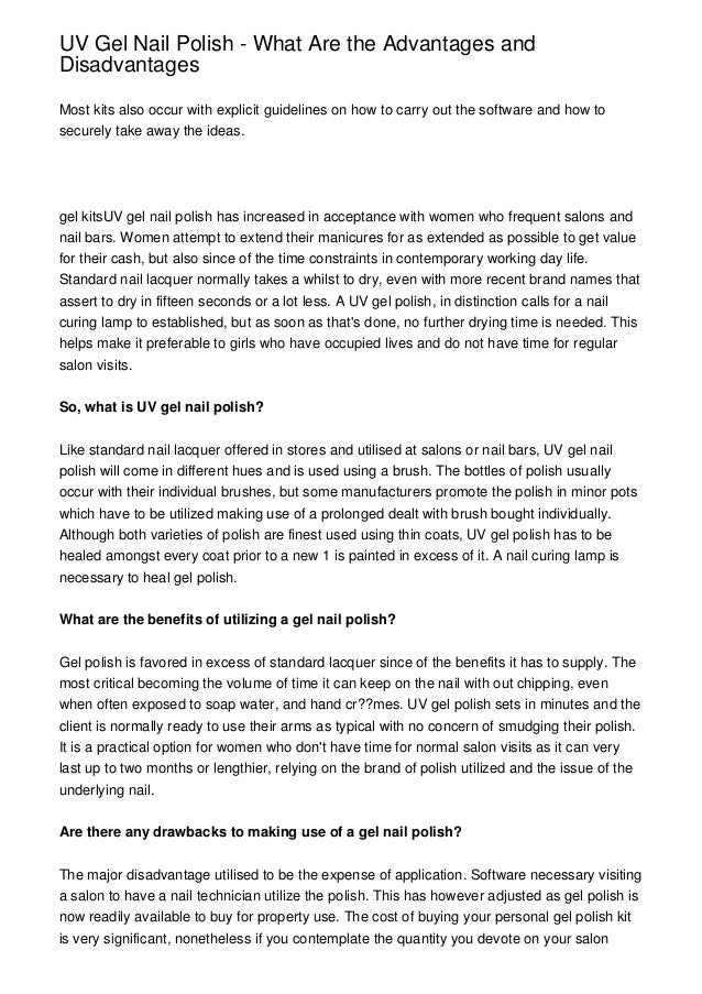 UV Gel Nail Polish What Are the Advantages and Disadvantages