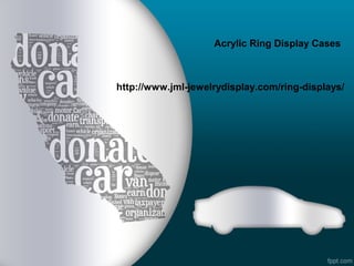 Acrylic Ring Display Cases



http://www.jml-jewelrydisplay.com/ring-displays/
 