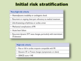 Initial risk stratification
 