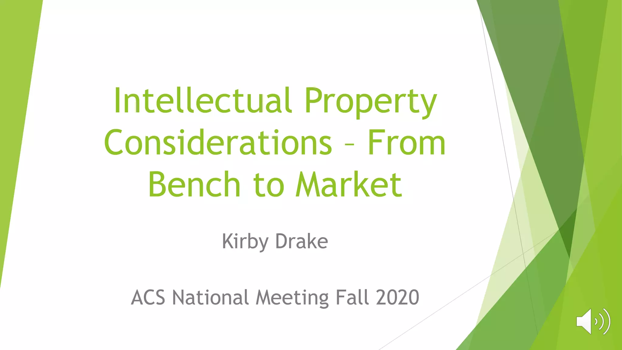 View of IP Considerations from Bench to Market | PPT
