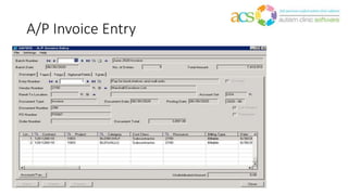 A/P Invoice Entry
 