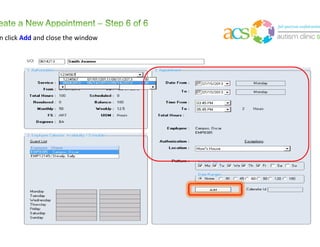 In the Consumer Module, select the Consumer. Go to the Calendar tab and click “View” to load the schedule
 