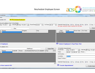 The appointment you edited will be shown in blue in the calendar.
If you click on the appointment, you will see the employee name and service
 