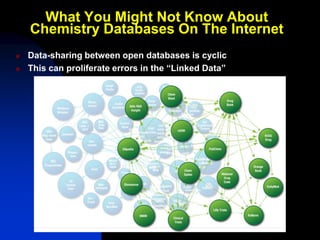 What You Might Not Know About
    Chemistry Databases On The Internet
   Data-sharing between open databases is cyclic
 ...