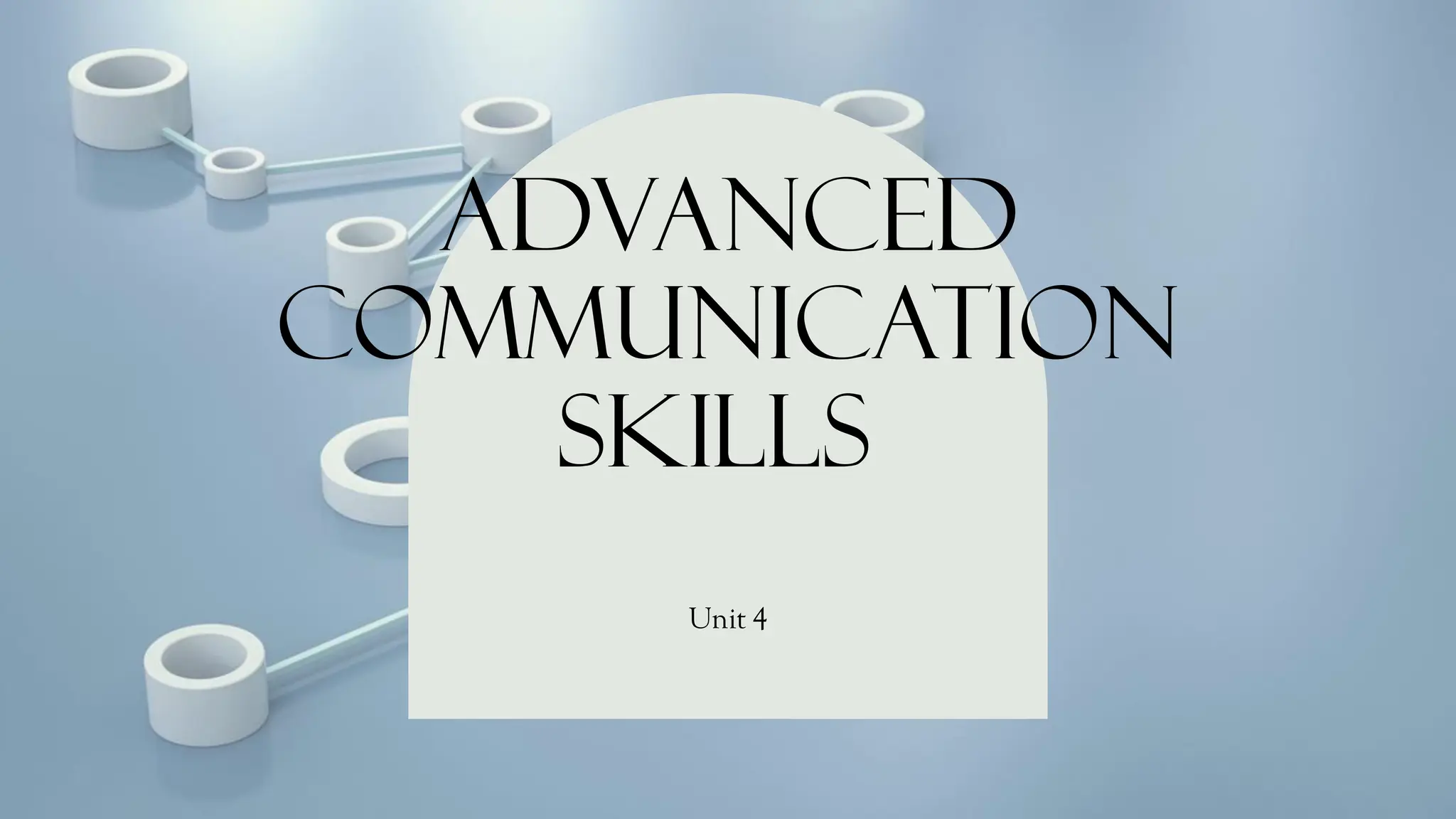 Advanced
Communication
Skills
Unit 4
 