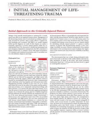 Acs0701 Initial Management Of Life Threatening Trauma | PDF