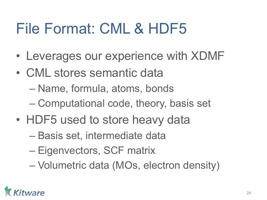 File Format: CML & HDF5•