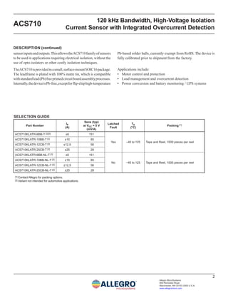 ACS710KLATR-12CB-T Allegro MicroSystems | Italia
