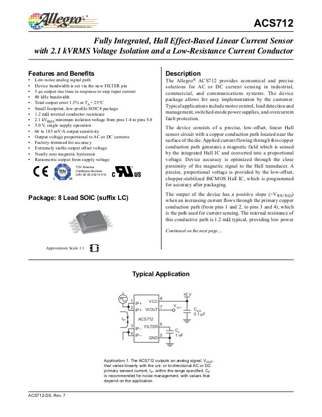 Датчик тока acs712 datasheet