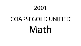 COARSEGOLD UNIFIED
Math
2001
 