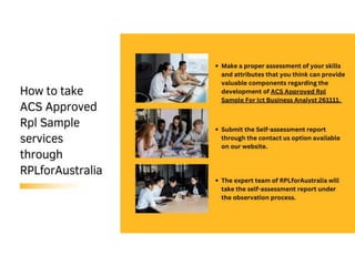 ACS approved RPL report writing assistance for ICT Business Analyst ...