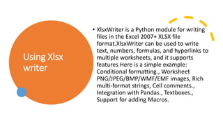 PYTHON FOR SPREADSHEET USERS.pptx | Desktop Publishing | Computer ...
