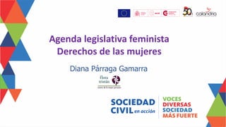 Diana Párraga Gamarra
Agenda legislativa feminista
Derechos de las mujeres
 