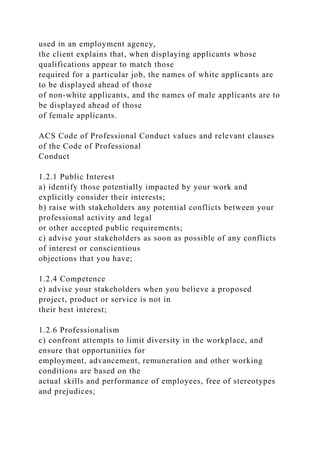 ACS Code of Professional Conduct Case Studies .docx
