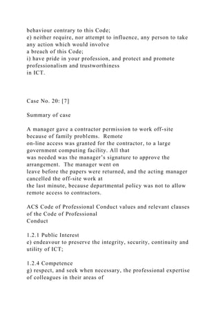 ACS Code of Professional Conduct Case Studies .docx