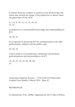 ACS Code of Professional Conduct Case Studies .docx