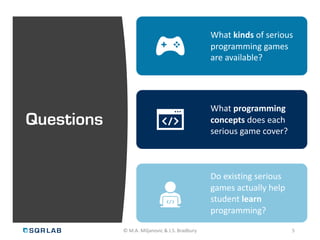 Educational Games for K-12 Computer Science (ACSE 2020) | PDF