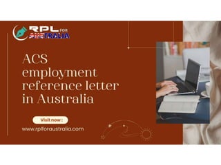 ACS employment reference letter in Australia