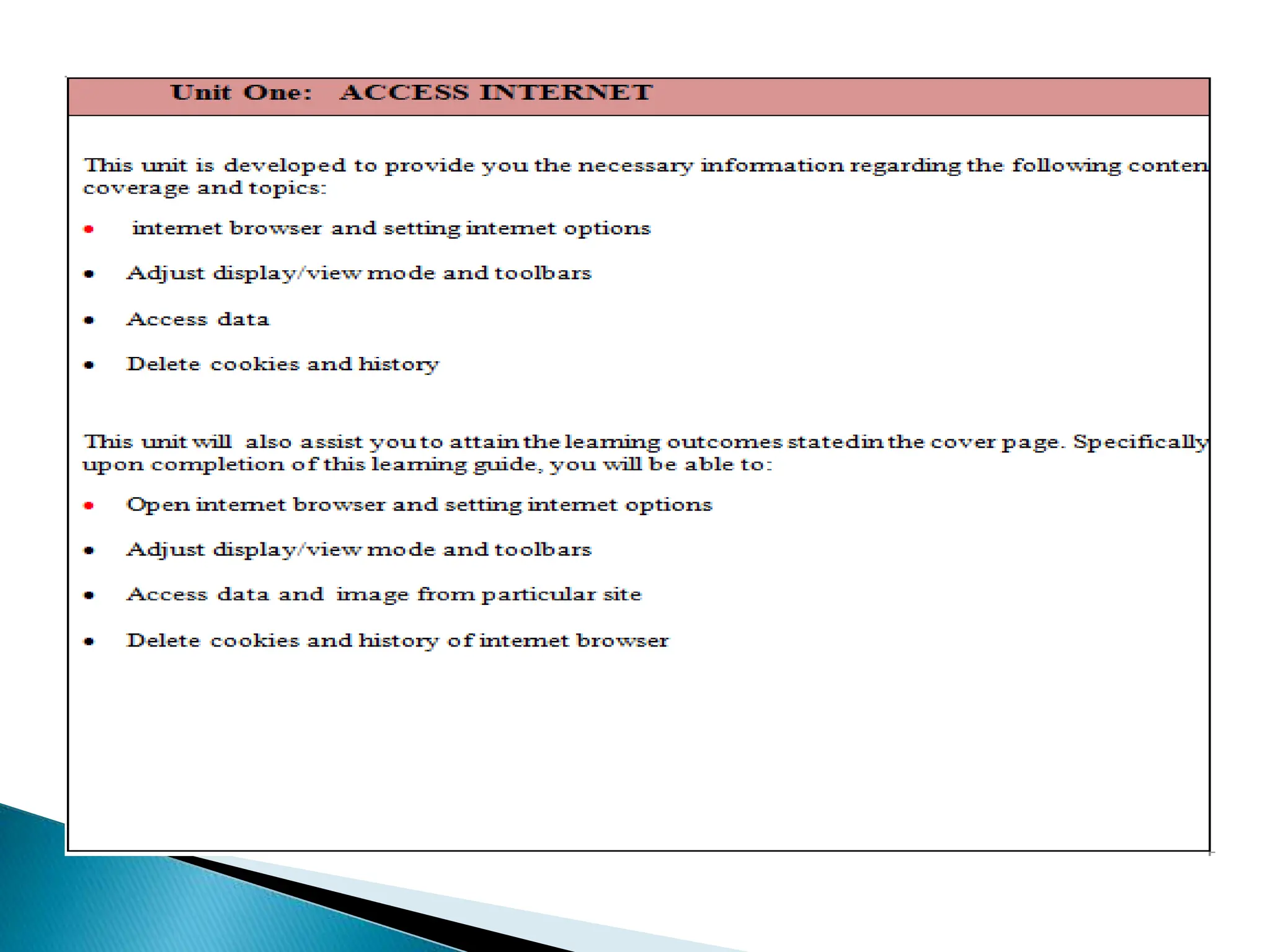 Acsess and Use Internet To access and use | PPT