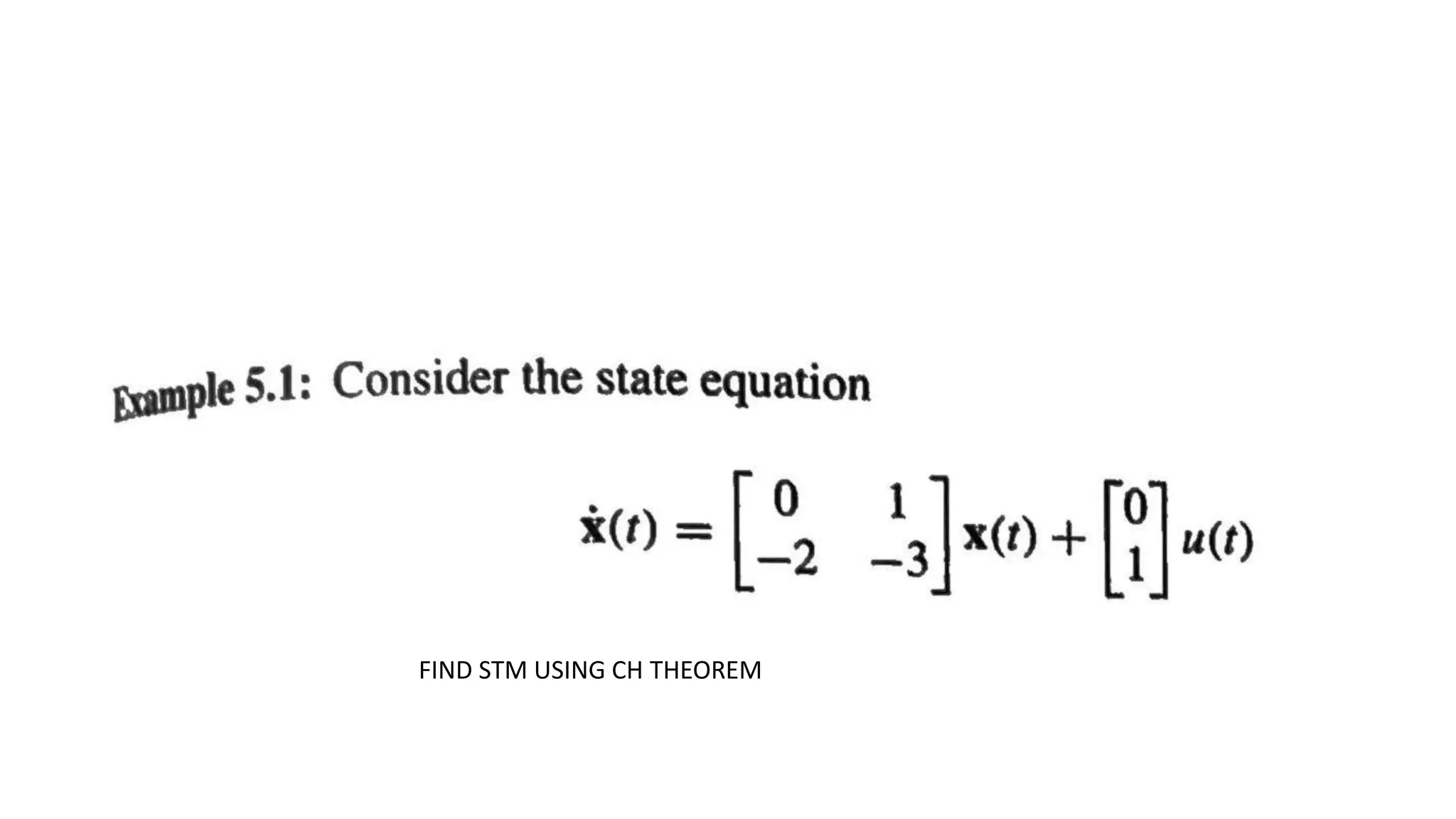 FIND STM USING CH THEOREM