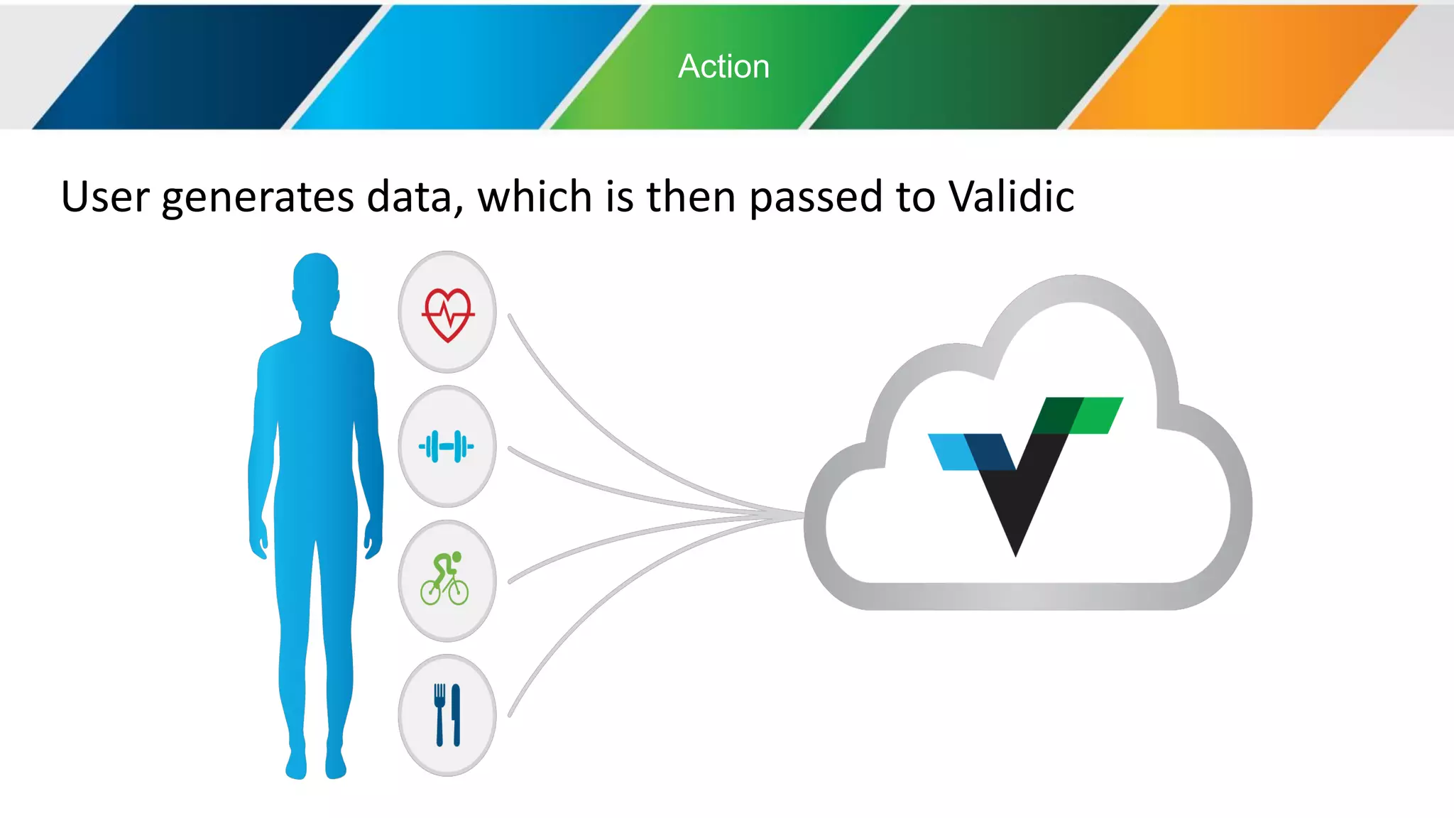 Action
User generates data, which is then passed to Validic
 