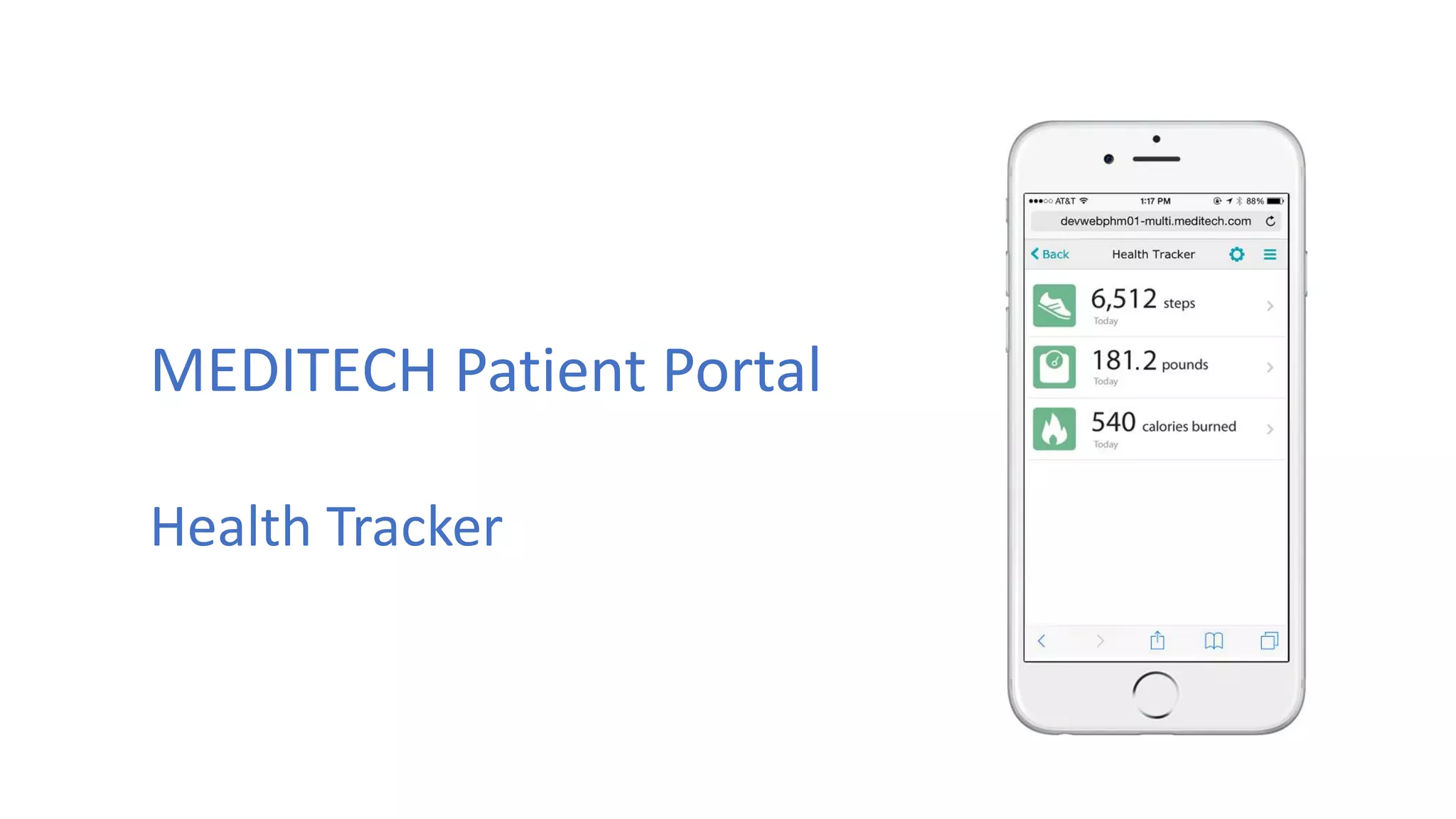 MEDITECH Patient Portal
Health Tracker
 