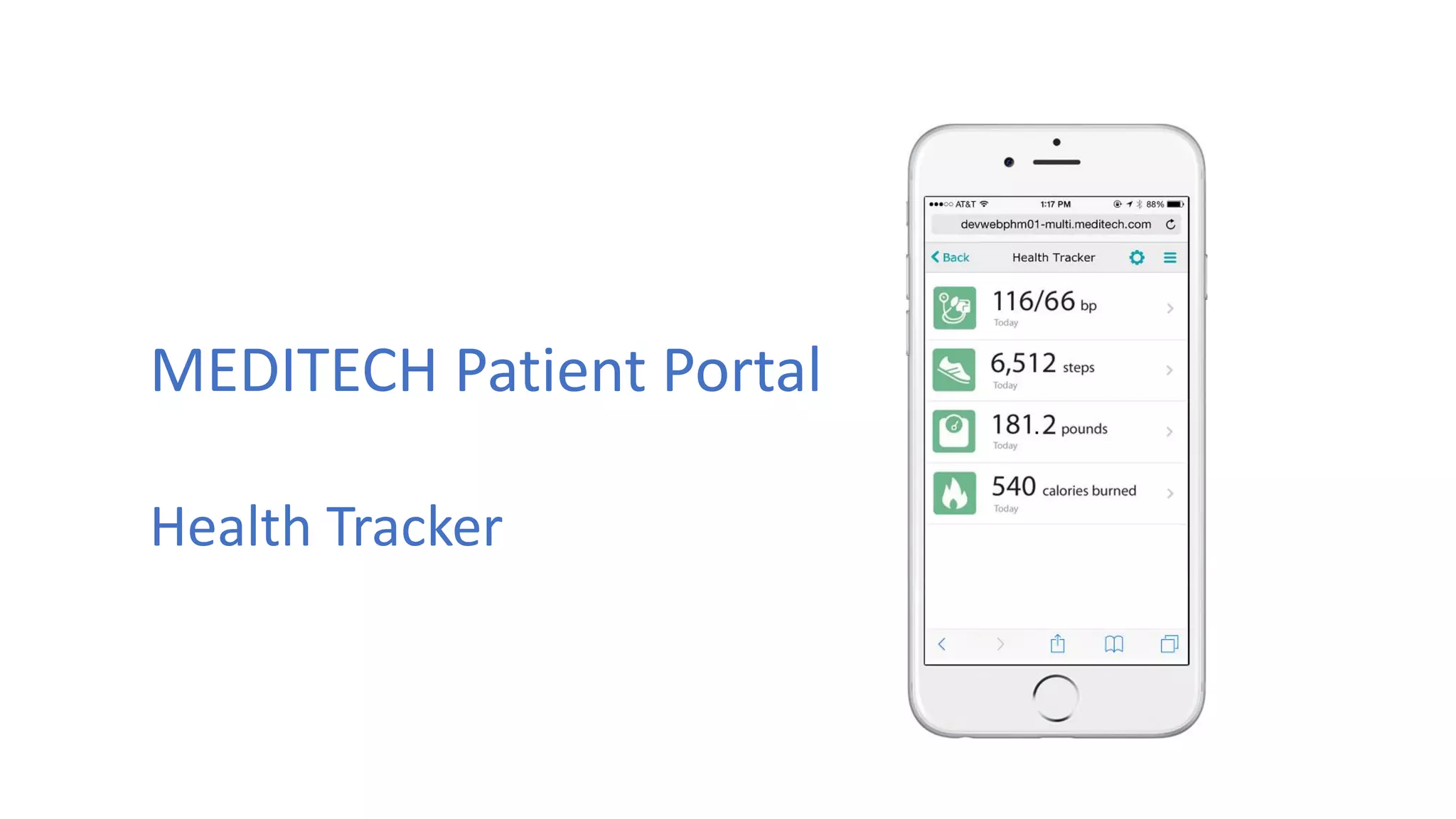 MEDITECH Patient Portal
Health Tracker
 