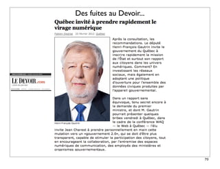 Des fuites au Devoir...




                          70
 