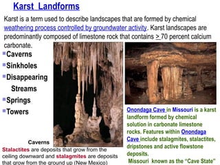 Karst Process Geomorphology at a glance: Major landforms | PPT
