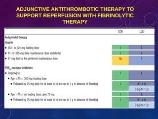 ADJUNCTIVE ANTITHROMBOTIC THERAPY TO
SUPPORT REPERFUSION WITH FIBRINOLYTIC
THERAPY
 