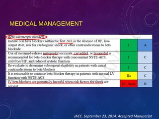 MEDICAL MANAGEMENT
JACC. September 23, 2014. Accepted Manuscript
 