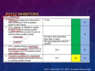 P2Y12 INHIBITORS
JACC. September 23, 2014. Accepted Manuscript
 