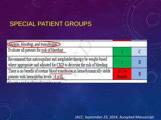 SPECIAL PATIENT GROUPS
JACC. September 23, 2014. Accepted Manuscript
 