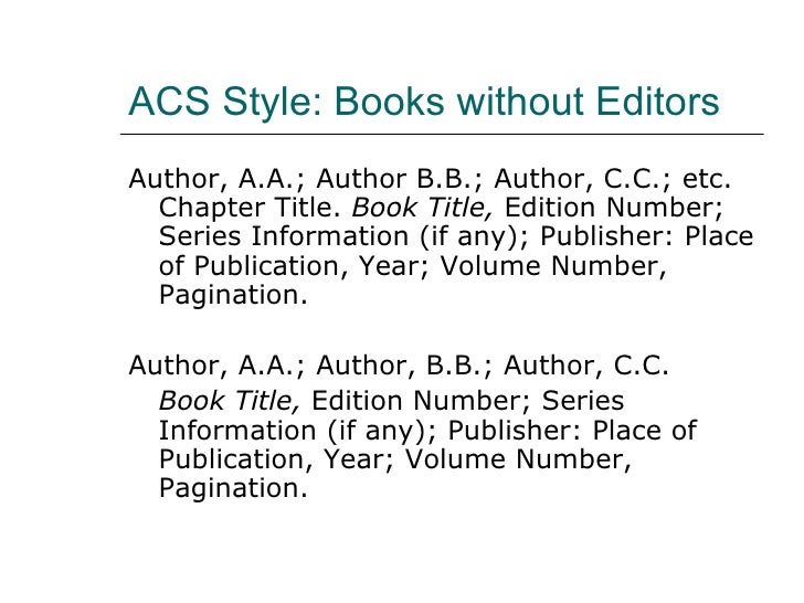ACS Syle Books