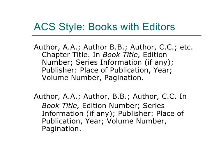ACS Syle Books