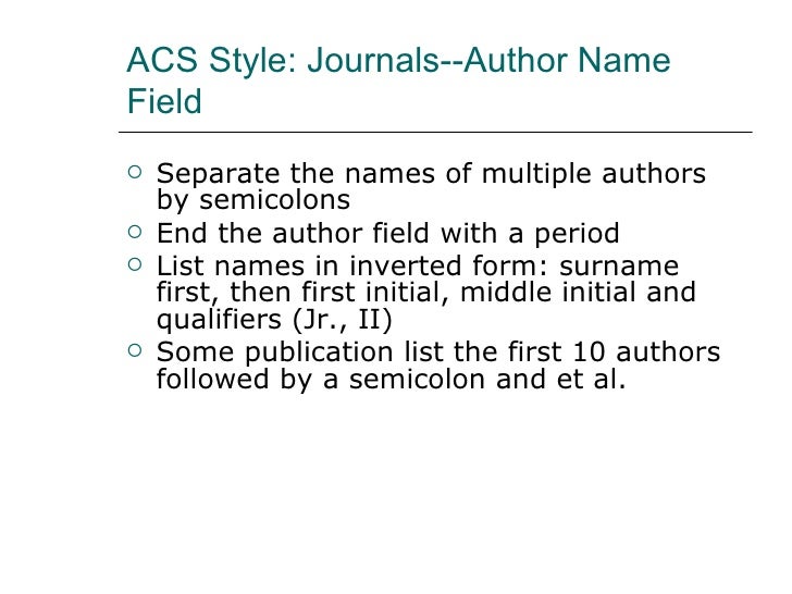 ACS Style Journal Articles