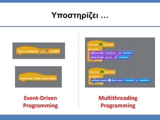 Υποστηρίζει …
Event-Driven
Programming
Multithreading
Programming
 