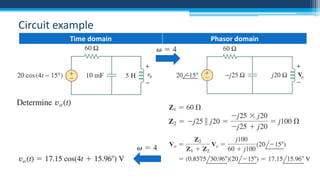Circuit example
Time domain

Phasor domain

 