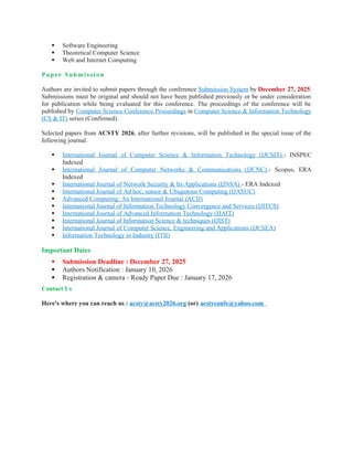 Call for Papers -12th International Conference on Advances in Computer ...