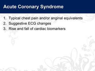 Acute Coronary Syndrome - Tutorial for Year 5 Medical Students | PDF
