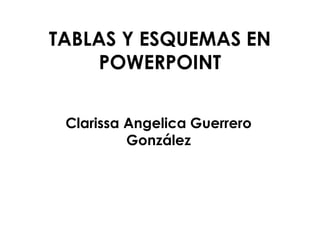TABLAS Y ESQUEMAS EN
POWERPOINT
Clarissa Angelica Guerrero
González
 