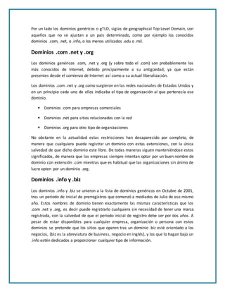 Dominios | DOC