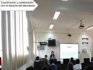 Coordinación y colaboración
con el docente del laboratorio
 