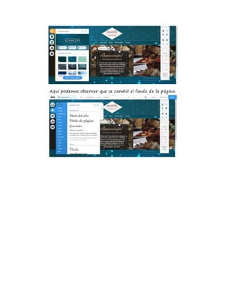 Aquí podemos observar que se cambió el fondo de la página.
 